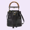 GUCCI Diana Mini Bucket Bag - Black Leather