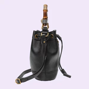 GUCCI Diana Mini Bucket Bag - Black Leather