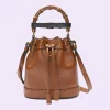 GUCCI Diana Mini Bucket Bag - Brown Leather