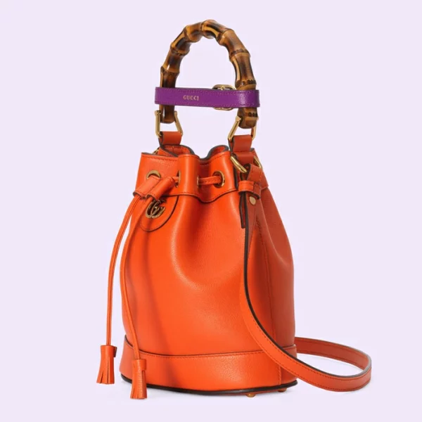 GUCCI Diana Mini Bucket Bag - Orange Leather