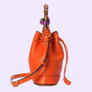 GUCCI Diana Mini Bucket Bag - Orange Leather