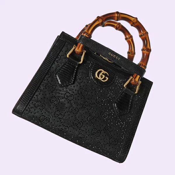 GUCCI Diana Mini GG Crystal Tote Bag - Black