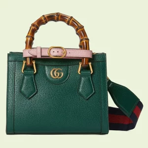 GUCCI Diana Mini Tote Bag - Green Leather