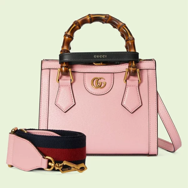GUCCI Diana Mini Tote Bag - Pink Leather