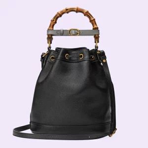 GUCCI Diana Small Bucket Bag - Black Leather