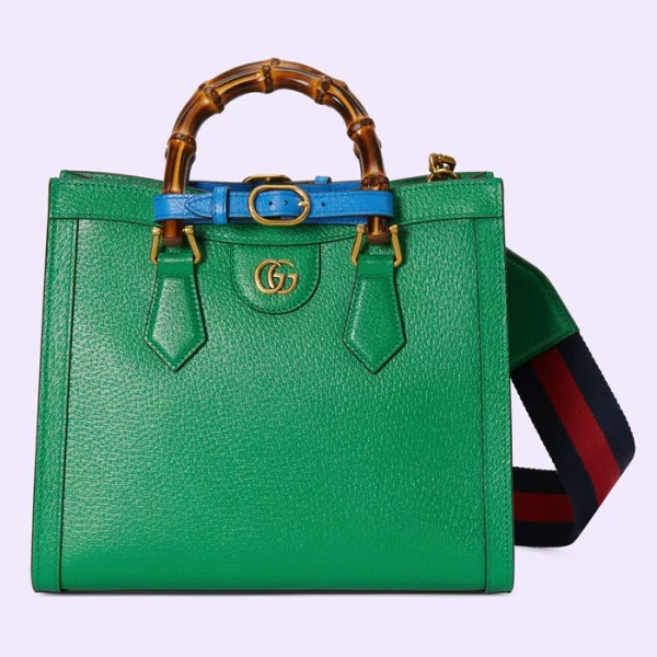 GUCCI Diana Small Tote Bag - Green Leather