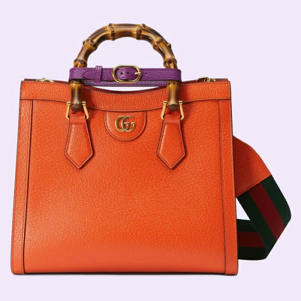 GUCCI Diana Small Tote Bag - Orange Leather