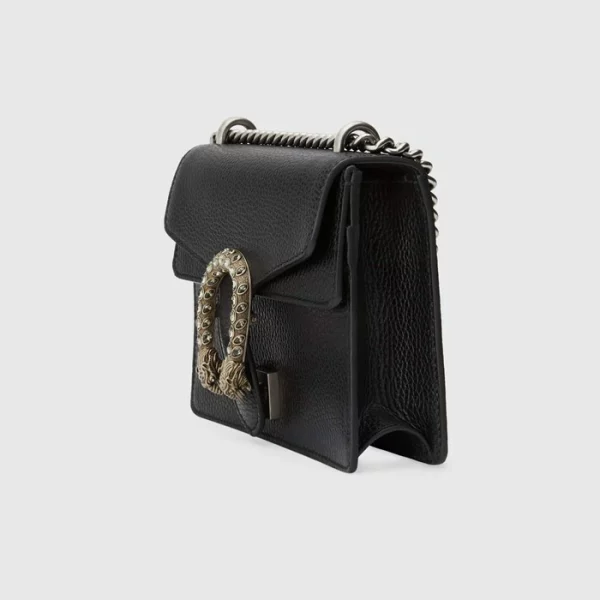 GUCCI Dionysus Leather Mini Bag - Black Leather