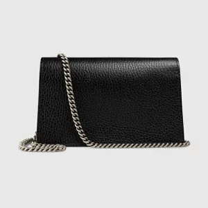 GUCCI Dionysus Leather Super Mini Bag - Black Leather