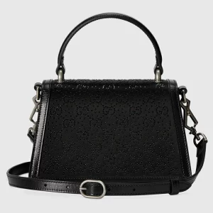 GUCCI Dionysus Mini Top Handle Bag - Black Satin
