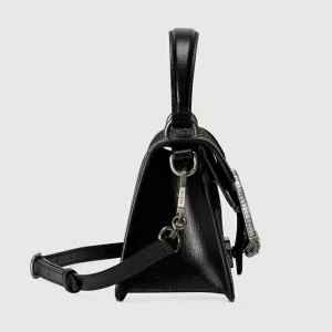 GUCCI Dionysus Mini Top Handle Bag - Black Satin