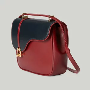 GUCCI Equestrian Inspired Shoulder Bag - Blue And Red Leather