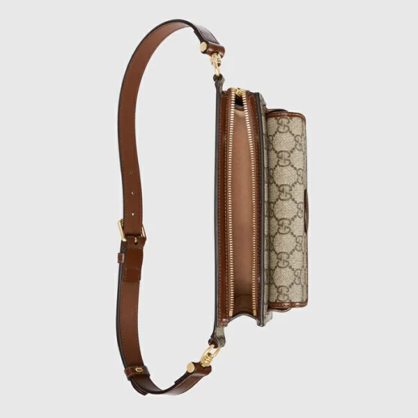 GUCCI GG Belt Bag With Interlocking G - Beige And Ebony Supreme