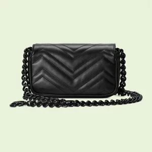 GUCCI GG Marmont Belt Bag - Black Leather