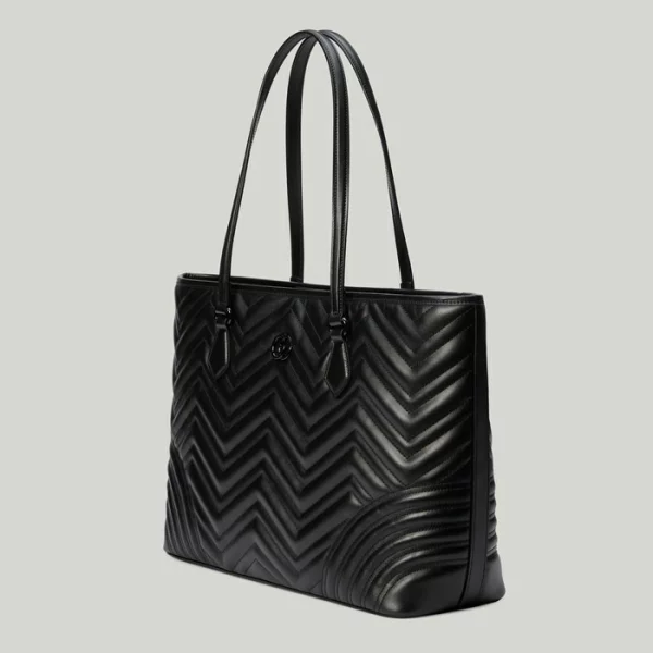 GUCCI GG Marmont Large Tote Bag - Black Leather