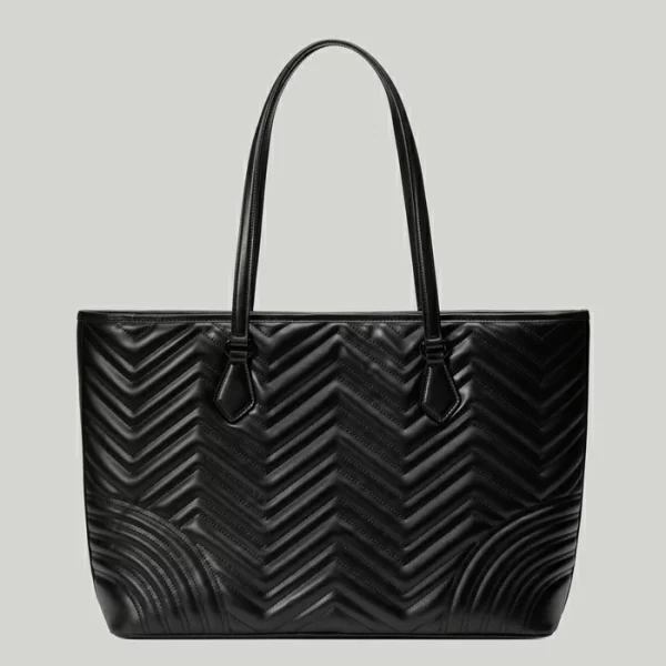GUCCI GG Marmont Large Tote Bag - Black Leather