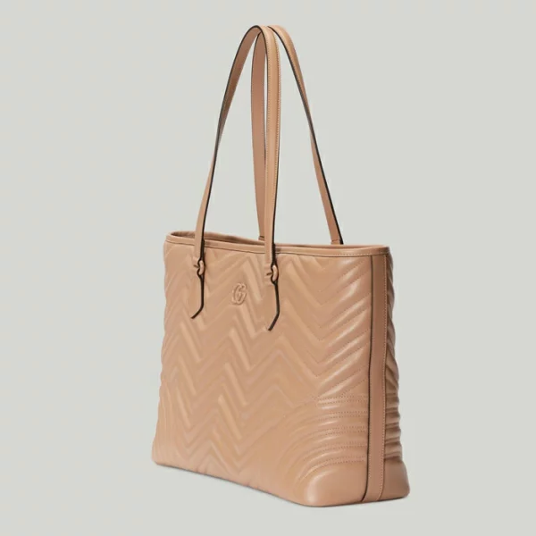 GUCCI GG Marmont Large Tote Bag - Rose Beige Leather