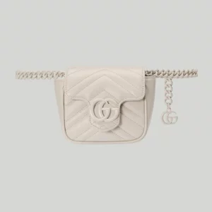 GUCCI GG Marmont Matelassé Belt Bag - White Leather