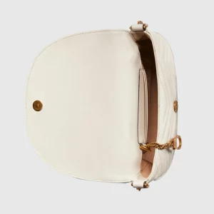 GUCCI GG Marmont Matelassé Chain Mini Bag - White Leather