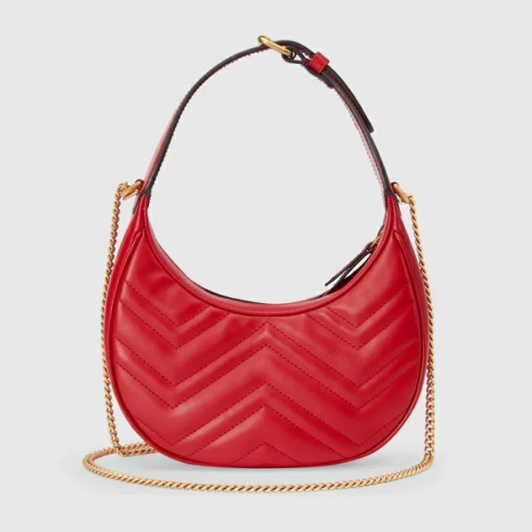 GUCCI GG Marmont Matelassé Mini Bag - Red Leather