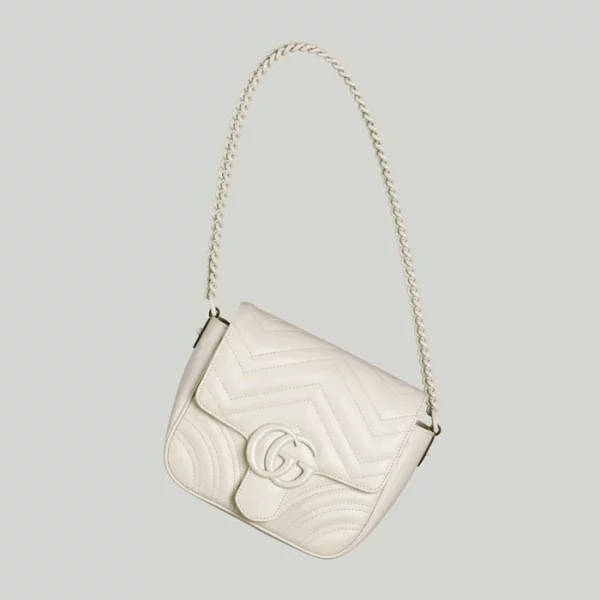 GUCCI GG Marmont Matelassé Mini Shoulder Bag - White Leather