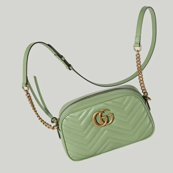 GUCCI GG Marmont Matelassé Shoulder Bag - Sage Green Leather