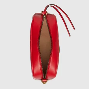 GUCCI GG Marmont Matelassé Small Shoulder Bag - Red Leather