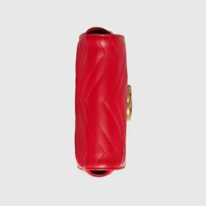 GUCCI GG Marmont Matelassé Super Mini Bag - Red Leather