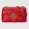 GUCCI GG Marmont Medium Shoulder Bag - Red Leather