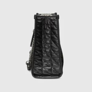 GUCCI GG Marmont Medium Tote Bag - Black Leather