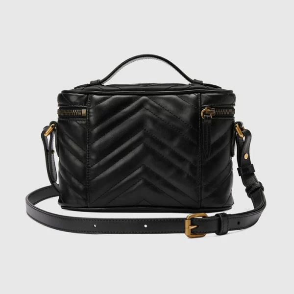 GUCCI GG Marmont Mini Bag - Black Leather