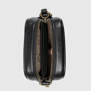 GUCCI GG Marmont Mini Bag - Black Leather