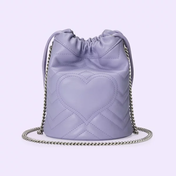 GUCCI GG Marmont Mini Bucket Bag - Lilac Leather