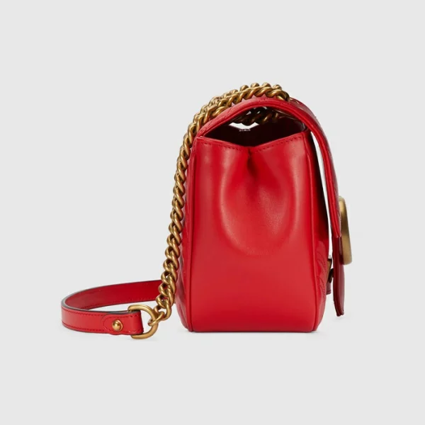 GUCCI GG Marmont Mini Shoulder Bag - Red Leather