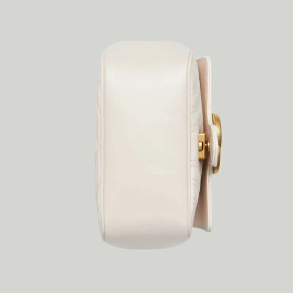 GUCCI GG Marmont Mini Shoulder Bag - White Leather