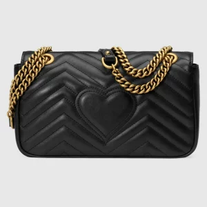 GUCCI GG Marmont Small Shoulder Bag - Black Leather