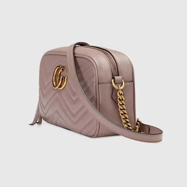 GUCCI GG Marmont Small Shoulder Bag - Dusty Pink Leather