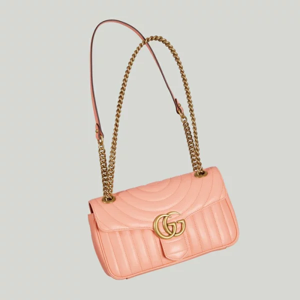 GUCCI GG Marmont Small Shoulder Bag - Peach Leather