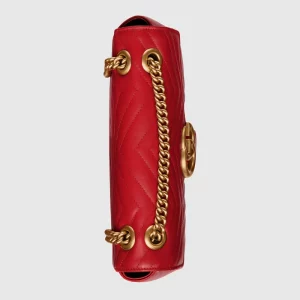 GUCCI GG Marmont Small Shoulder Bag - Red Leather