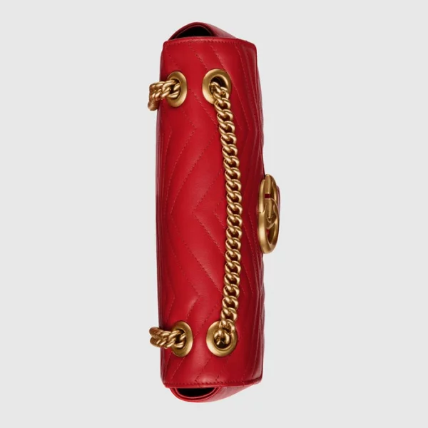 GUCCI GG Marmont Small Shoulder Bag - Red Leather