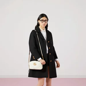 GUCCI GG Marmont Small Shoulder Bag - White Leather