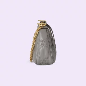 GUCCI GG Matelassé Handbag - Grey Leather