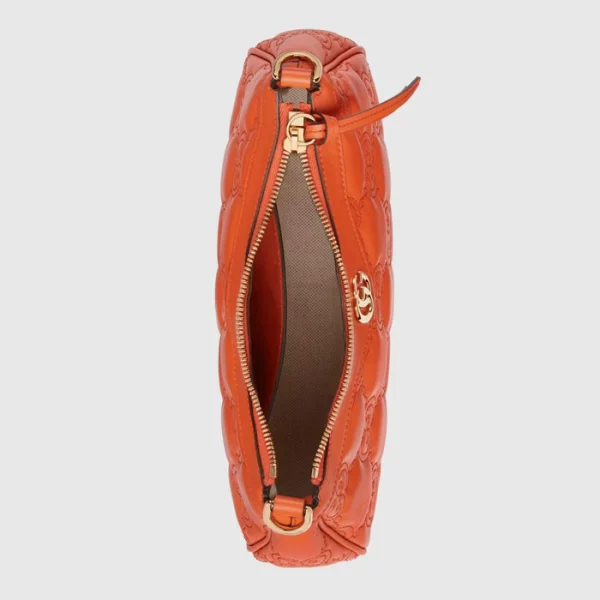 GUCCI GG Matelassé Handbag - Orange Leather