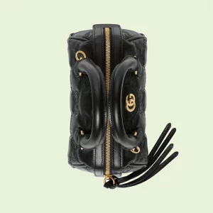 GUCCI GG Matelassé Mini Bag - Black Leather