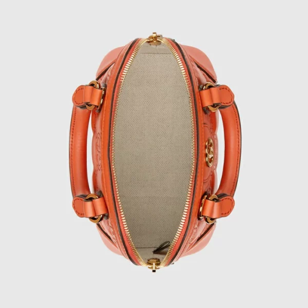 GUCCI GG Matelassé Mini Handbag - Orange Leather