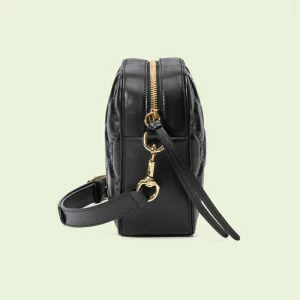 GUCCI GG Matelassé Small Bag - Black Leather