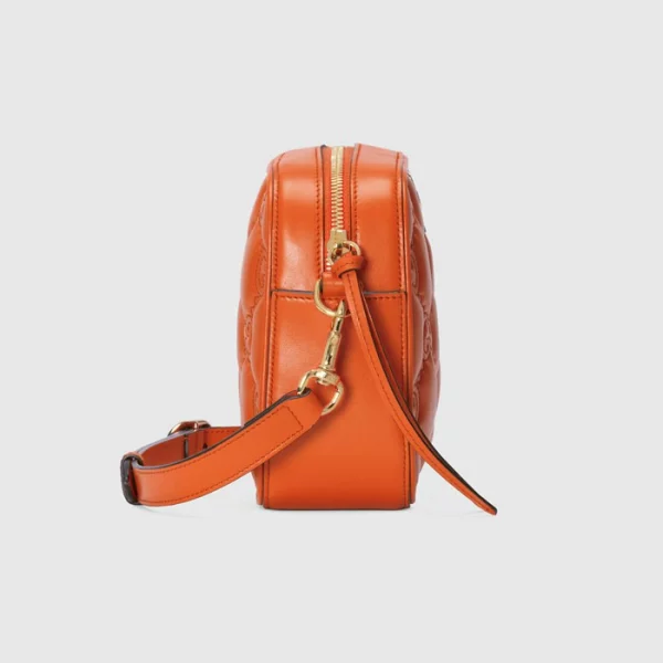 GUCCI GG Matelassé Small Bag - Orange Leather