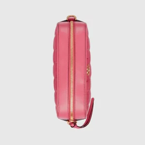GUCCI GG Matelassé Small Bag - Pink Leather