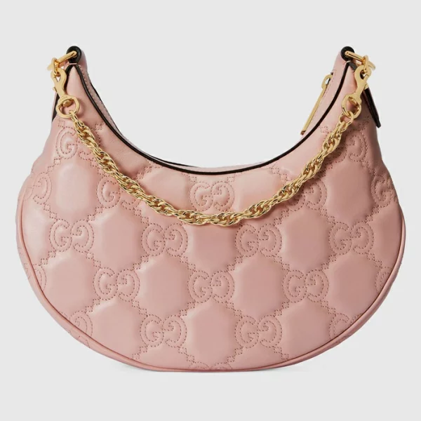 GUCCI GG Matelassé Small Shoulder Bag - Pink Leather