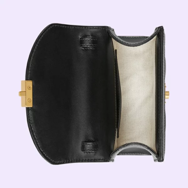 GUCCI GG Matelassé Small Top Handle Bag - Black Leather